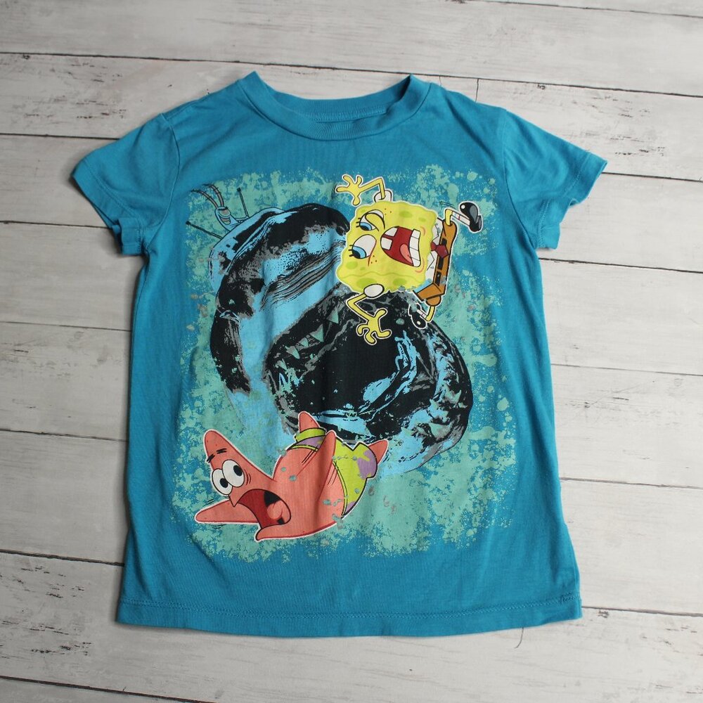 Spongebob Squarepants Vintage Girl's T Shirt Top Size 7 Short Sleeve